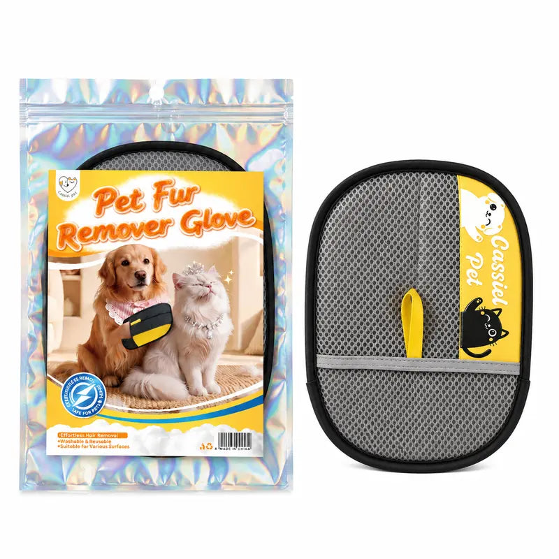 Cassiel-Pet Professional Pet Hair Removal Gloves for Grooming and Cleaning Upholstery, Carpets, and Car Interiors
