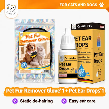 Cassiel-Pet Professional Pet Hair Removal Gloves for Grooming and Cleaning Upholstery, Carpets, and Car Interiors