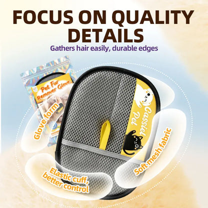 Cassiel-Pet Professional Pet Hair Removal Gloves for Grooming and Cleaning Upholstery, Carpets, and Car Interiors