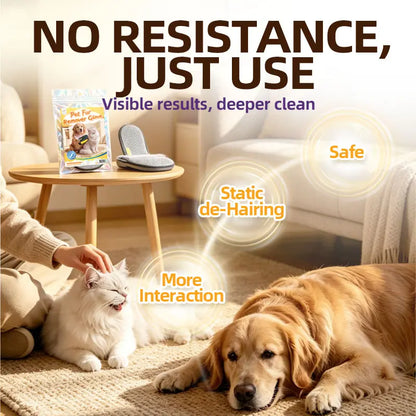 Cassiel-Pet Professional Pet Hair Removal Gloves for Grooming and Cleaning Upholstery, Carpets, and Car Interiors