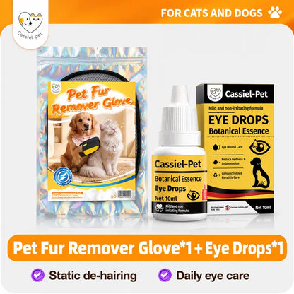 Cassiel-Pet Professional Pet Hair Removal Gloves for Grooming and Cleaning Upholstery, Carpets, and Car Interiors