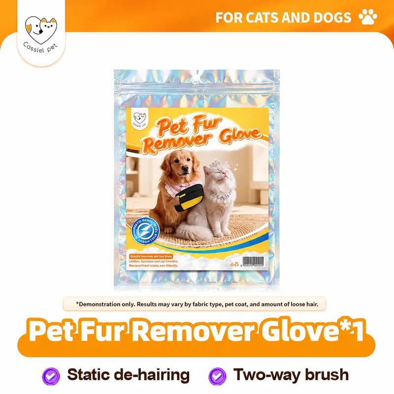 Cassiel-Pet Professional Pet Hair Removal Gloves for Grooming and Cleaning Upholstery, Carpets, and Car Interiors